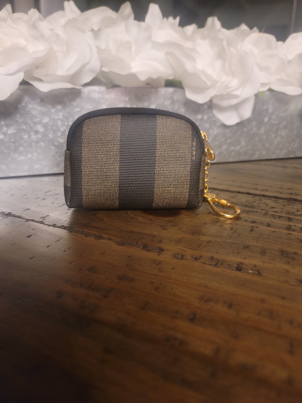 Fendi Vintage Stripe Coin Purse With Gold Clip - Picture 9 of 11